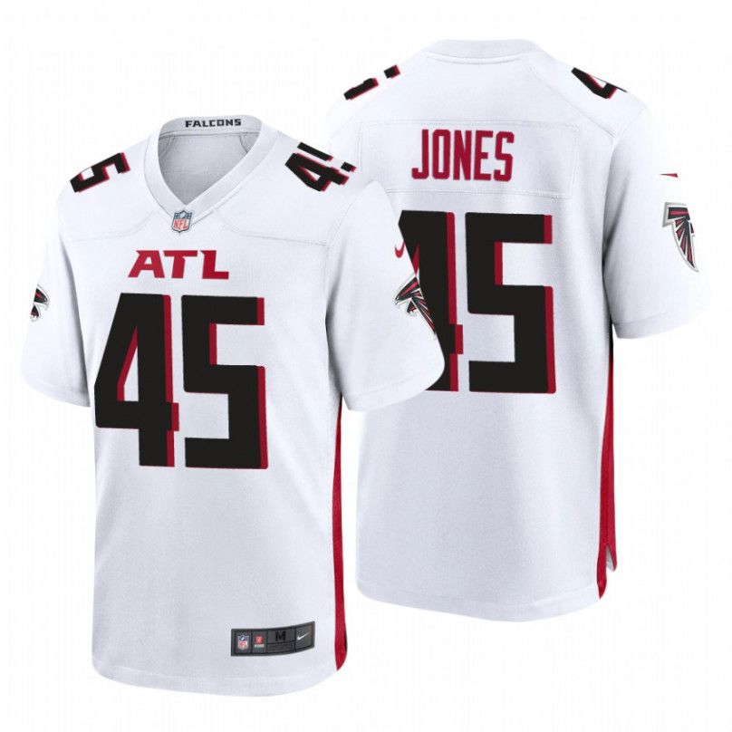 Men Atlanta Falcons 45 Deion Jones Nike White Game NFL Jersey